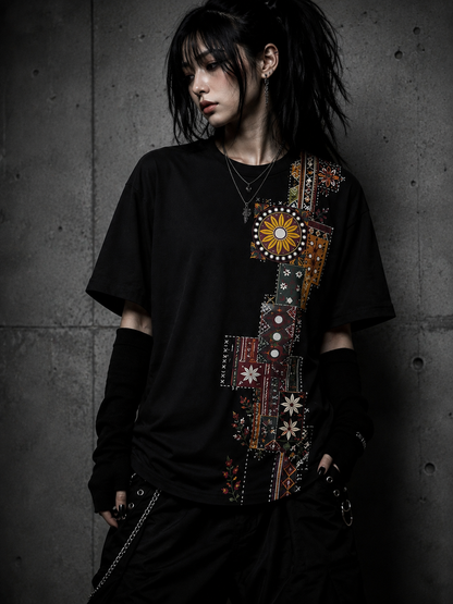 ETHNIC PATCHWORK TEE