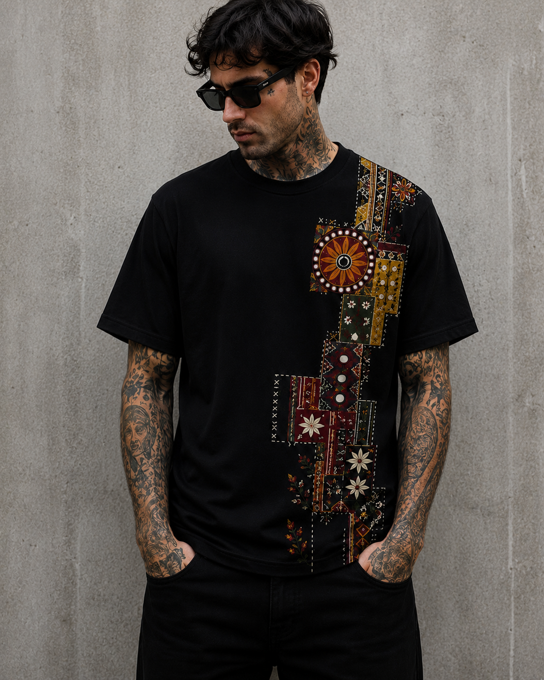 ETHNIC PATCHWORK TEE